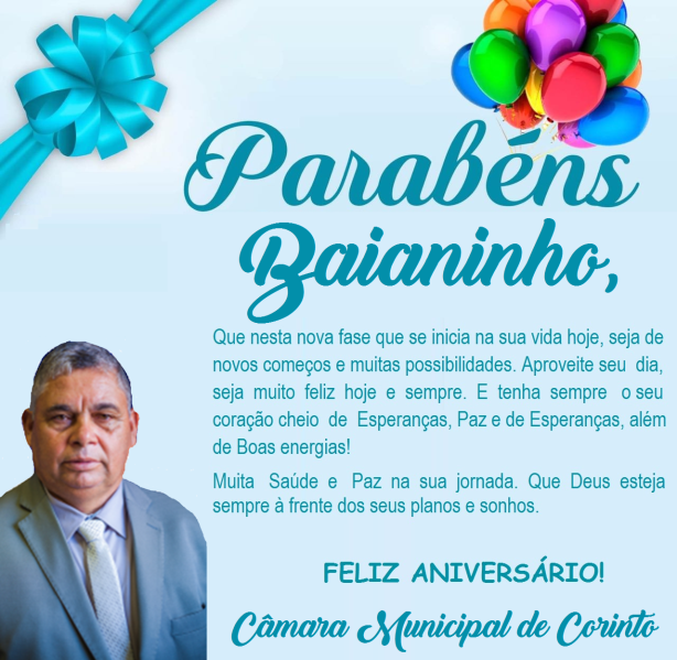 FELIZ ANIVERSÁRIO, PRESIDENTE BAIANINHO DO POSTO.