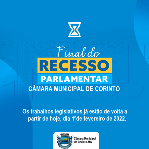CÂMARA DE CORINTO VOLTA ÀS SESSÕES ORDINÁRIAS APÓS RECESSO PARLAMENTAR.