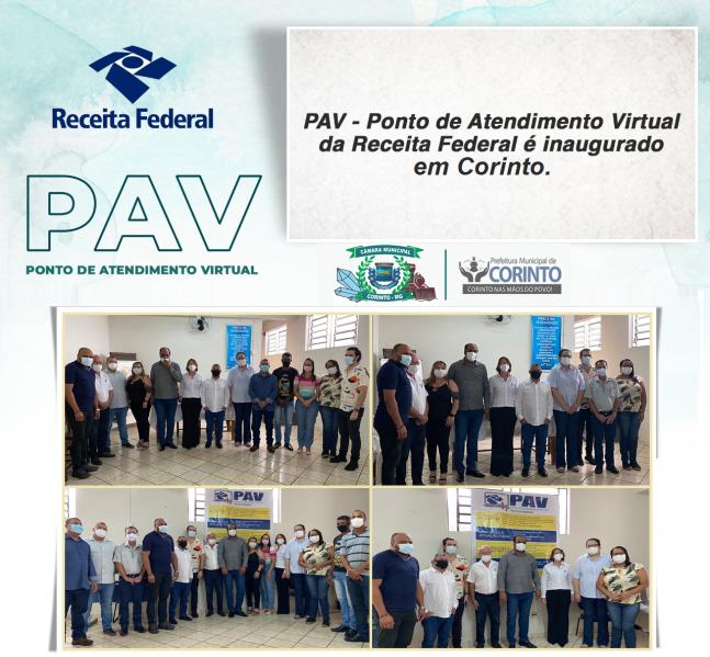 CORINTO TERÁ PONTO DE ATENDIMENTO VIRTUAL (PAV) DA RECEITA FEDERAL DO BRASIL