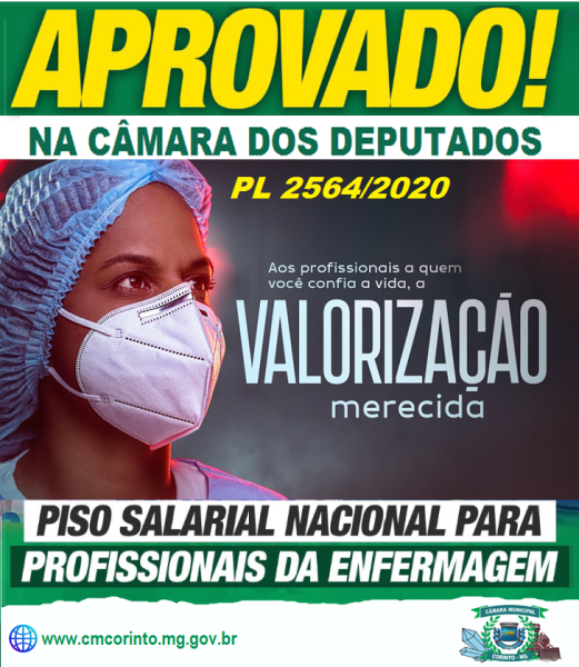 PISO SALARIAL DA ENFERMAGEM EM R$ 4.750 É APROVADO NA CÂMARA E VAI PARA SANÇÃO PRESIDENCIAL