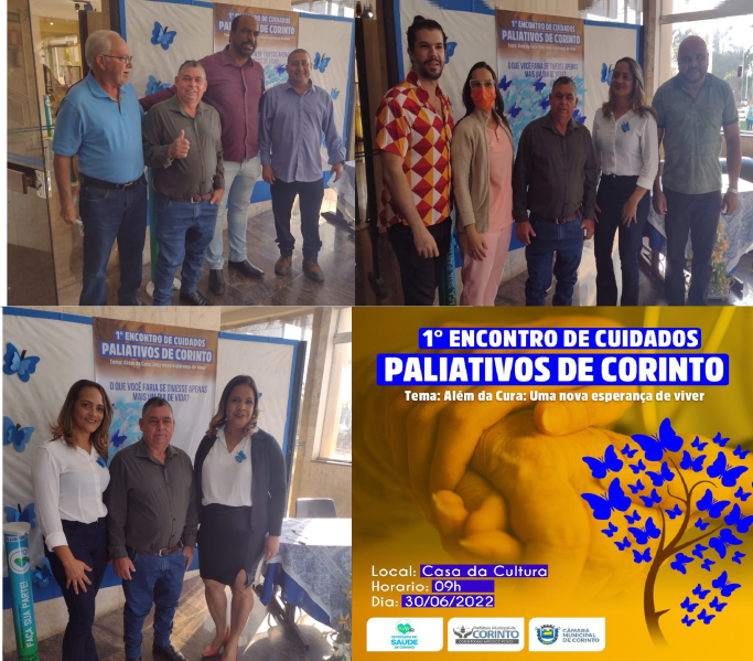 VEREADORES PARTICIPAM DO 1º ENCONTRO DE CUIDADOS PALIATIVOS DE CORINTO.
