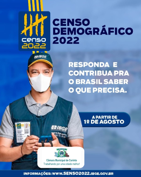 IBGE: CENSO 2022 COMEÇA HOJE EM TODO O PAÍS