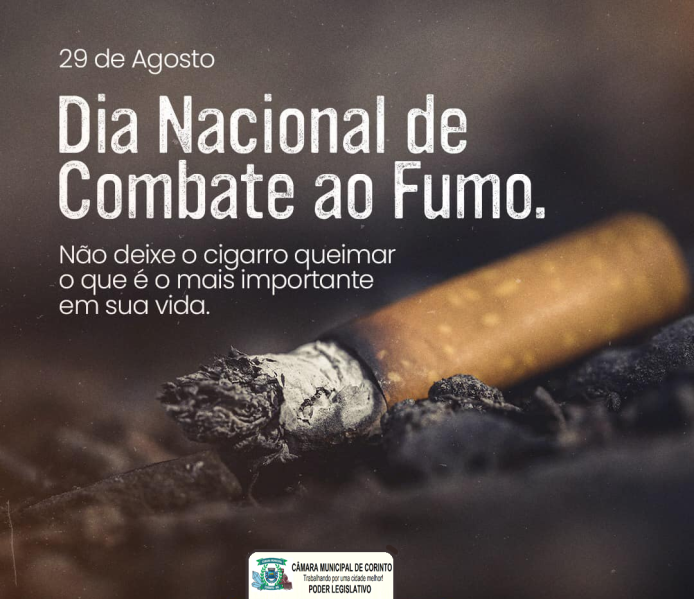 HOJE É O DIA NACIONAL DO COMBATE AO FUMO!