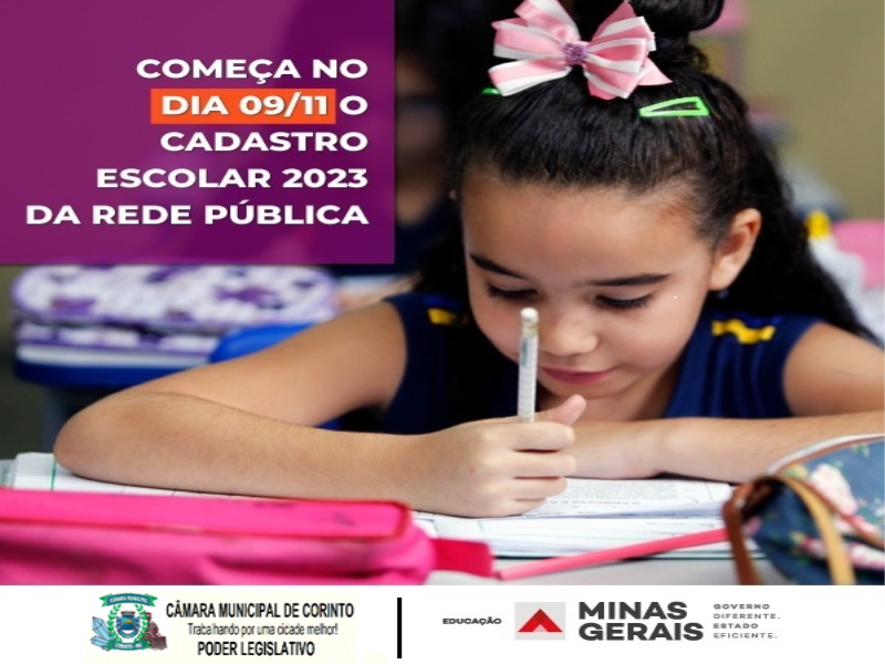CADASTRO ESCOLAR 2023 PARA REDE PÚBLICA DE MINAS COMEÇA NESTA QUARTA: SAIBA COMO SE INSCREVER