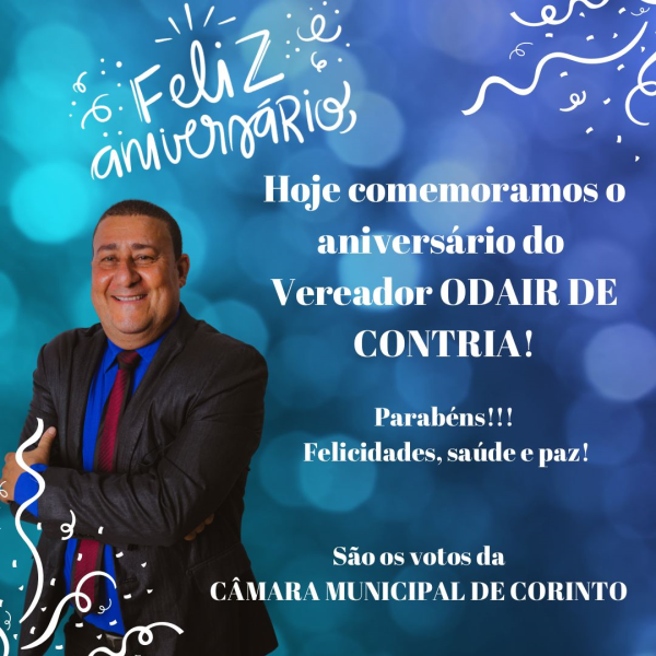 FELIZ ANIVERSÁRIO  VEREADOR ODAIR!