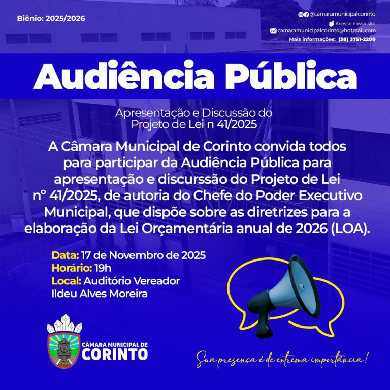 Audiência Pública - Projeto de Lei nº 41/2025 