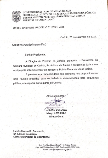 SEGURANÇA PÚBLICA NO MUNICÍPIO DE CORINTO