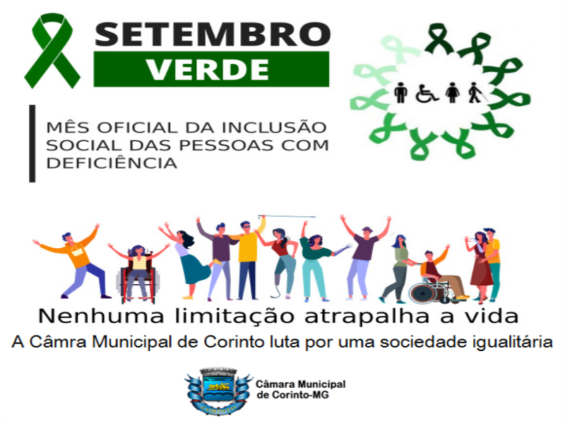 SETEMBRO VERDE, MÊS OFICIAL À INCLUSÃO SOCIAL DA PESSOA COM DEFICIÊNCIA